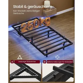 VASAGLE Bettgestell 90 x 200 cm Schwarz
