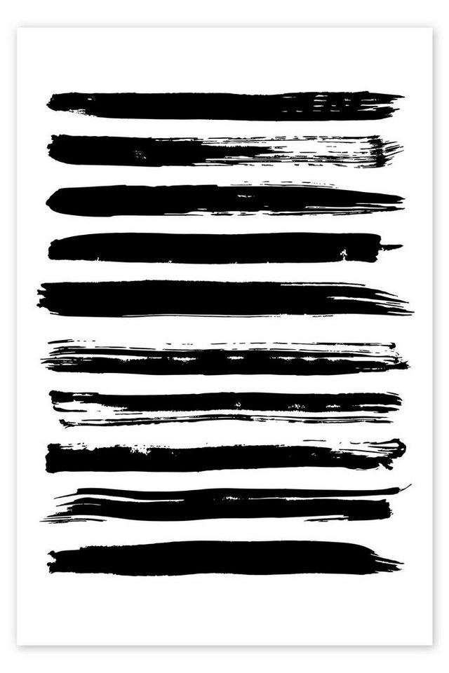 Posterlounge Poster Editors Choice, Schwarze Linien auf Weiß, Wohnzimmer Skandinavisch Grafikdesign schwarz 40 cm x 60 cm
