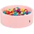 KiddyMoon Bällebad 90X30cm/300 Bälle ∅ 7Cm Bällepool Mit Bunten Bällen Für Babys Kinder Rund, Pink:Hellgrün/Gelb/Türkis/Orange/Dunkelpink/Violett