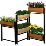 Dobar Vertikalbeet Flexi 165 x 18 x 105 cm Schwarz