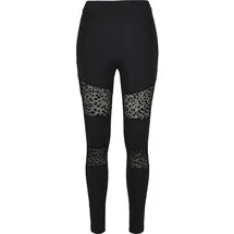 URBAN CLASSICS Flock Lace Inset Big Leggings Black 4XL