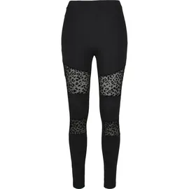 URBAN CLASSICS Flock Lace Inset Big Leggings Black 4XL