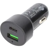 goobay Dual-USB Auto-Schnellladegerät USB-C PD Power Delivery, QuickCharge, 12 - 24V