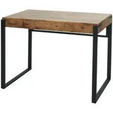 MCW Schreibtisch, MCW-L53, Bürotisch Computertisch Arbeitstisch, Metall 100x54cm ~ dunkle Wildeiche
