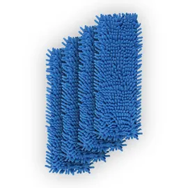 BestLivings Bodenwischer Ersatzbezug Mikrovelour Chenille Blau 4er Pack