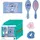 Cerdá LIFE'S LITTLE MOMENTS - Stitch Beauty Set - Farbe Blau - Komplettset - Enthält Haarbürste, 2 Haarzöpfe und Etui - Originalprodukt