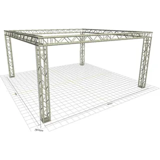 Global Truss 4-Punkt Messsestand 6x6m 3m hoch - Komplettsystem