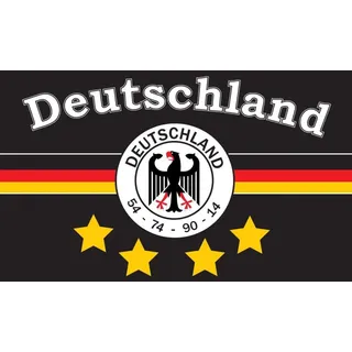 trends4cents XXL Flagge DEUTSCHLAND 7 4 STERNE 250 x 150 cm mit 3 Messingösen Fanartikel, Flagge '54,'74,'90,'16