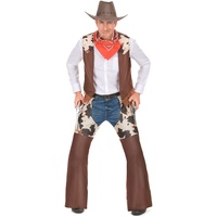 Vegaoo Cowboy-Herrenkostüm Wilder Westen braun-beige - XL
