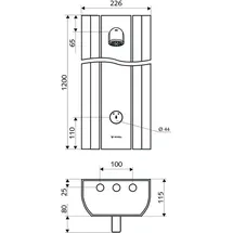 Schell Vorwand-Duschpaneel LINUS DP-SC alu-elox., Selbstschl Mischwasser, Kopf