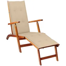 vidaXL Liegestuhl mit Fußstütze und Auflage 20 x 20 x 20 cm beige 1 St.