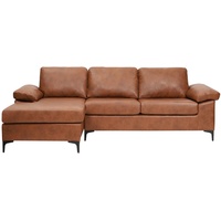 Mid.you Ecksofa, Braun, Textil, 3-Sitzer, Füllung: Schaumstoff, Ottomane links, L-Form, 262x135 cm, Wohnzimmer, Sofas & Couches, Wohnlandschaften, Ecksofas