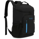 Kalesi Kühlrucksack mit 36 Dosen, leicht, isoliert, auslaufsicher, für Reisen, Camping, Mittagessen, Outdoor, Besteck-Rucksack für Damen und Herren (B-Floral-cool) (A-Black)
