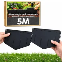 iLEFANTE Rasenkante Kunststoff, Beeteinfassung aus recyceltem Plastik, Stabil und Flexibel, Unsichtbare Beetumrandung(5 Meter)