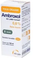 AMBROXOL EG 0,6 %, solution buvable, flacon (+ cuillère-mesure de 5 ml) Solution(S) 150 ml