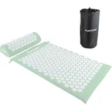 Tunturi Acupuncture Matte und Kopfkissen - stachelmatte - 2in1 akupressurmatte grün NO SIZE