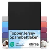 etérea Himmlische Qualität Spannbettlaken Jersey-Baumwolle 140 x 200 - 160 x 200 cm Schwarz