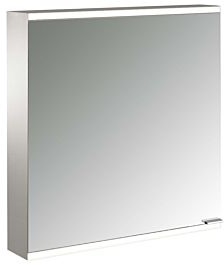 Emco prime Aufputz-Lichtspiegelschrank 949706321 600x700mm, 1 Tür, Anschlag links, aluminium/weiss