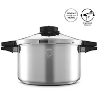 Karaca Schnellkochtopf Karaca Quick and Safe Schnellkochtopf Schnell Kochtopf, 7 Liter, Dampf Kasserolle Edelstahl Dampfkochtopf Pressure Cooker Pan Set