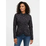 Ragwear Sweatjacke "AVALINA FLOWERS O", Damen, Gr. XS, schwarz, Sweatware, Obermaterial: 70% Baumwolle, 30% Polyester, geblümt, gemustert, normal, Rundhals, Sweatjacken Sweatjacke, mit Knopfverschluss, aus Baumwolle und Polyester, normale Passform