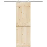 vidaXL Schiebetür-Beschlagsatz 200 cm Edelstahl Silbern