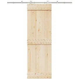 vidaXL Schiebetür-Beschlagsatz 200 cm Edelstahl Silbern