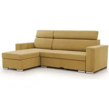 Fun Möbel Ecksofa Schlafsofa Sofa CANTON in Stoff Camelia Senfgelb Ottomane Links - Gelb