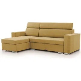Fun Möbel Ecksofa Schlafsofa Sofa CANTON in Stoff Camelia Senfgelb Ottomane Links - Gelb