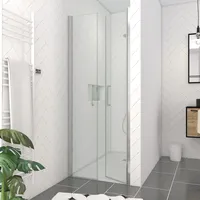 Marwell Aurlane Dusch-Schwingtür mit Pendeltür 80 x 200 cm Silber Beschichtet 6 mm