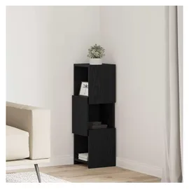 vidaXL Eckschrank Schwarz Eichen-Optik 25,5x25x80cm Holzwerkstoff