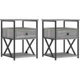 vidaXL Nachtschrank 2 Stk. 40 x 42 x 55 cm Grau