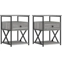 vidaXL Nachtschrank 2 Stk. 40 x 42 x 55 cm Grau
