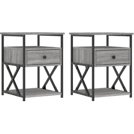 vidaXL Nachtschrank 2 Stk. 40 x 42 x 55 cm Grau