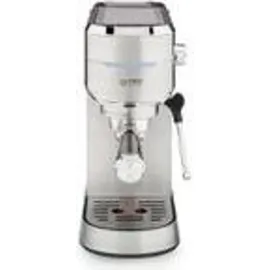 First Austria TZS First Austria Siebträgermaschine elektrisch silberfarben + 2 doppelwandige Glasbecher