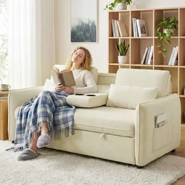 Homcom Schlafcouch Polyester 2-Sitzer Beige