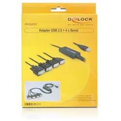 DeLOCK USB 2.0 auf 4x seriell Adapter DB9, 1.40m