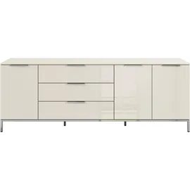 Rauch Kombikommode 200 x 72 x 42 cm Beige / Glas Beige (Champagner)