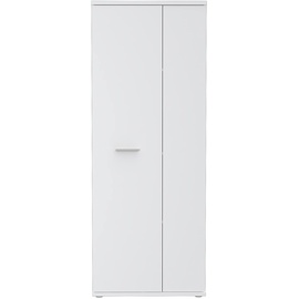 Forte Net106 Schuhschrank mit 2 Türen, Holzwerkstoff, Weiß Matt, 68.90 x 34.79 x 179.1 cm