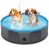 TENXSNUG Hundepool fur Große Hunde, Faltbare Hund Schwimmbecken Hundebadewanne, rutschfest Hunde Pool Planschbecken für Kinder und Hunde, 80x20 cm
