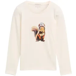 TOM TAILOR Mädchen Print Langarmshirt mit Bio-Baumwolle, weiß, Fotoprint, Gr. 92/98