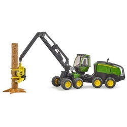 Bruder® Spielzeug-Forstmaschine 02135 John Deere 1270G Harvester, (2-tlg., mit 1 Baumstamm), Spielzeug Traktor Maschine grün grün