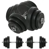 Homcom Kurzhantel-Set 40 kg, Hantelset aus Stahl, Kunststoff