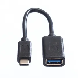 Value USB 3.2 Gen 1 Kabel, USB Typ C - A, ST/BU, OTG, schwarz, 0,15 m