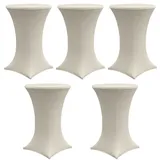 Baumarktplus 5x Stehtischhusse Stretch 70 cm beige Tischdecke Husse Bistrotisch Partytisch