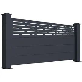 casanoov Vorgartenzaun 190 x 90 cm Aluminium/Dunkelgrau
