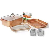 Livington WonderCooker Deluxe Doppelbräter inkl. Glasdeckel und 2 Frittier-/Pastakörbe