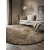 benuta nest Soda Shaggyteppich Ø 120 cm Beige