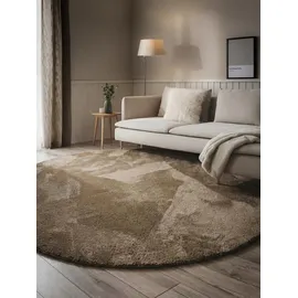 benuta nest Soda Shaggyteppich Ø 120 cm Beige