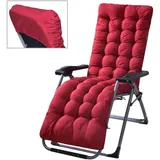 Gaxcent Bequeme Liegenauflage,Deckchair & Sonnenliegen 170x50x8cm Dicke Polsterung Gartenliege Auflage Liegestuhl Polster für Campingbett, Sonnenliege, Gartenliege,Rot