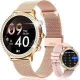 ETELIAR Smartwatch Damen 1.32 Zoll Touchscreen Fitnessuhr Smartwatch Damen mit Telefonfunktion Menstruationszyklus Schlafmonitor Pulsuhr SpO2 Blutdruckmessung Schrittzähler für Android/iOS